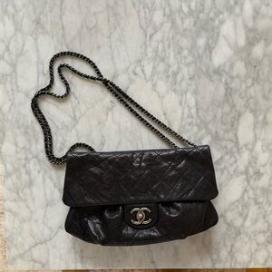 Chanel Classic Black Leather Shoulder Bag